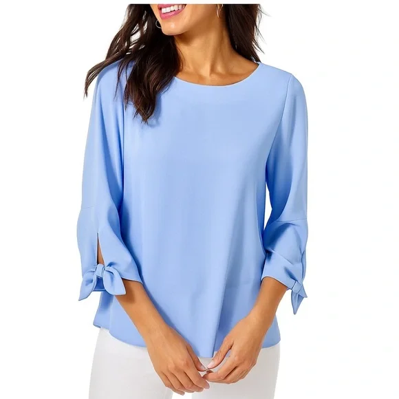 Lilly Pulitzer Langston Long Sleeve Tie Blouse Top - Picture 4 of 7